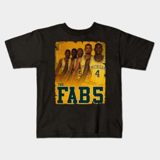 Fab Five - Vintage Design Of Basketball Kids T-Shirt